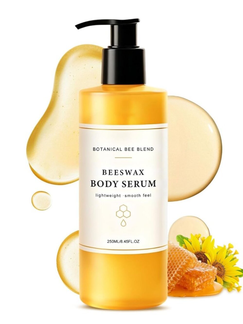 Beeswax Body Serum, Waterless Moisturizing Body Oil (8 fl oz,250ml)